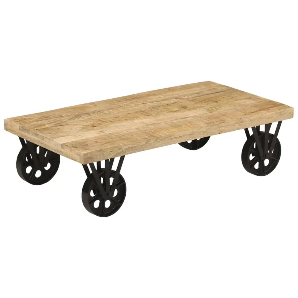 Coffee Table with Wheels 110x55x29.5 cm Solid Wood Mango Coffee Table with Wheels 110x55x29.5 cm Solid Wood Mango