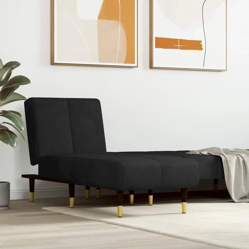 Chaise Longue Black Velvet Chaise Longue Black Velvet