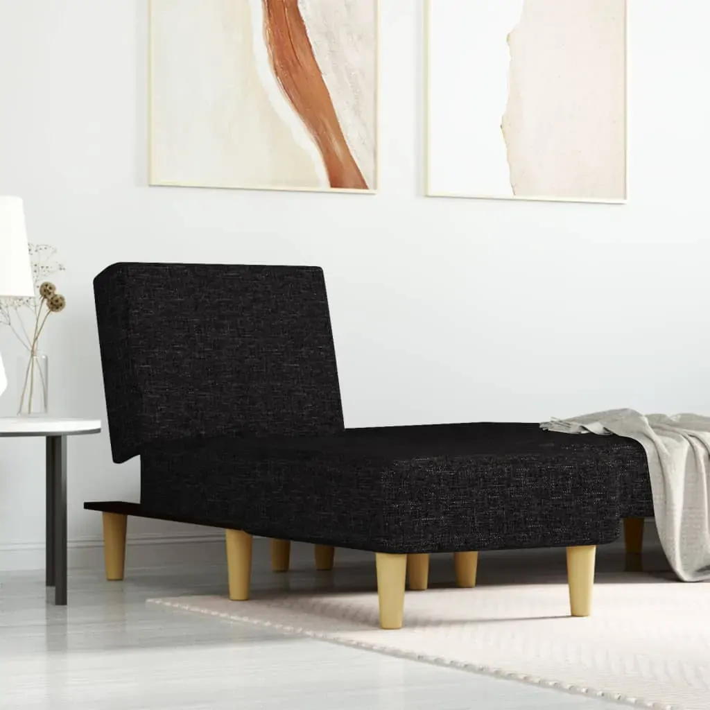 Chaise Longue Black Fabric Chaise Longue Black Fabric