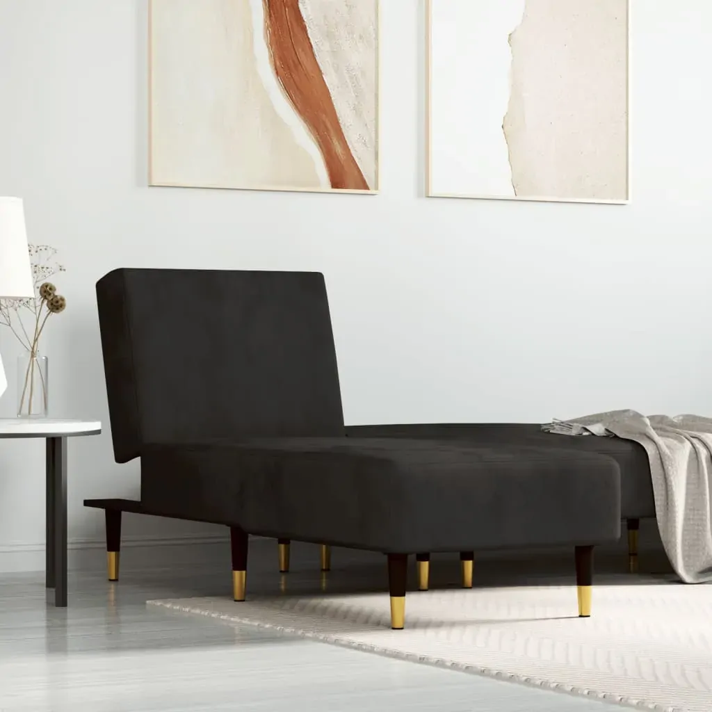 Chaise Longue Black Velvet Chaise Longue Black Velvet