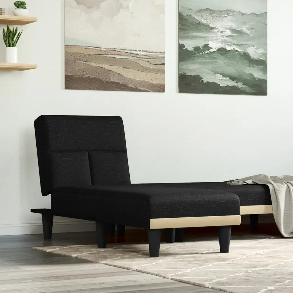 Chaise Longue Black Fabric Chaise Longue Black Fabric