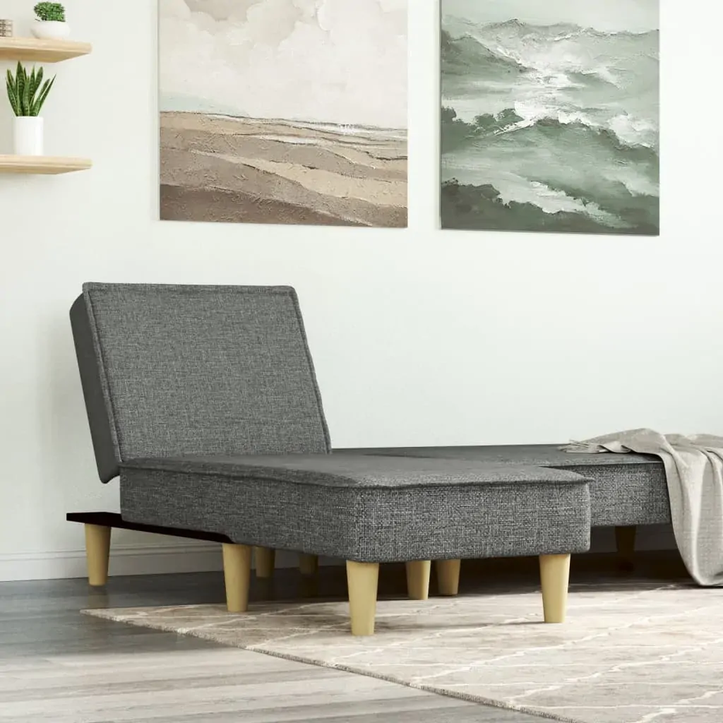 Chaise Longue Dark Grey Fabric Chaise Longue Dark Grey Fabric