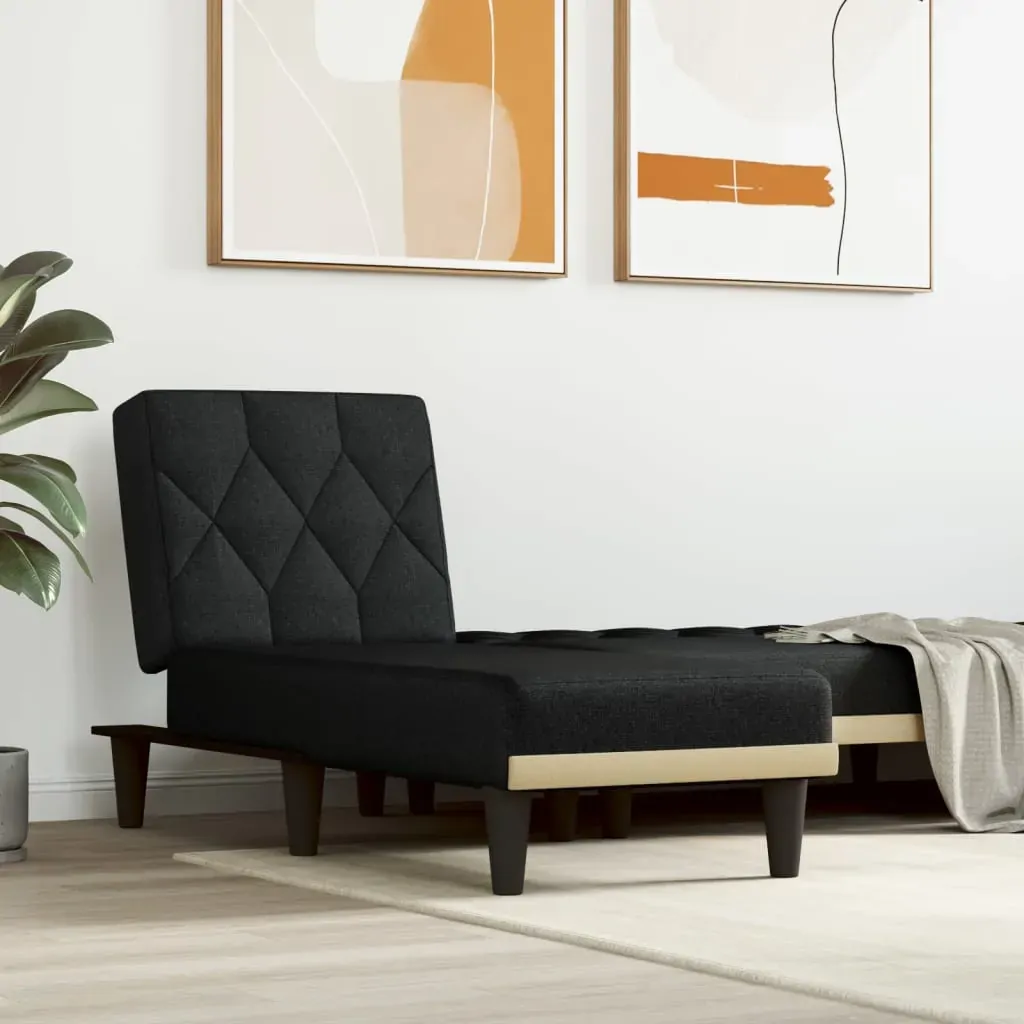 Chaise Longue Black Fabric Chaise Longue Black Fabric