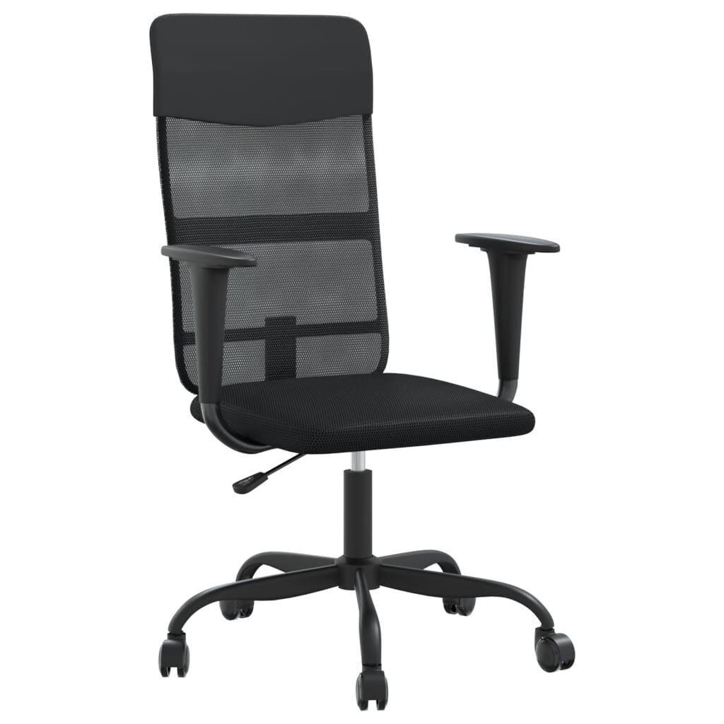 Office Chair Height Adjustable Black Mesh Fabric and Faux Leather Office Chair Height Adjustable Black Mesh Fabric and Faux Leather