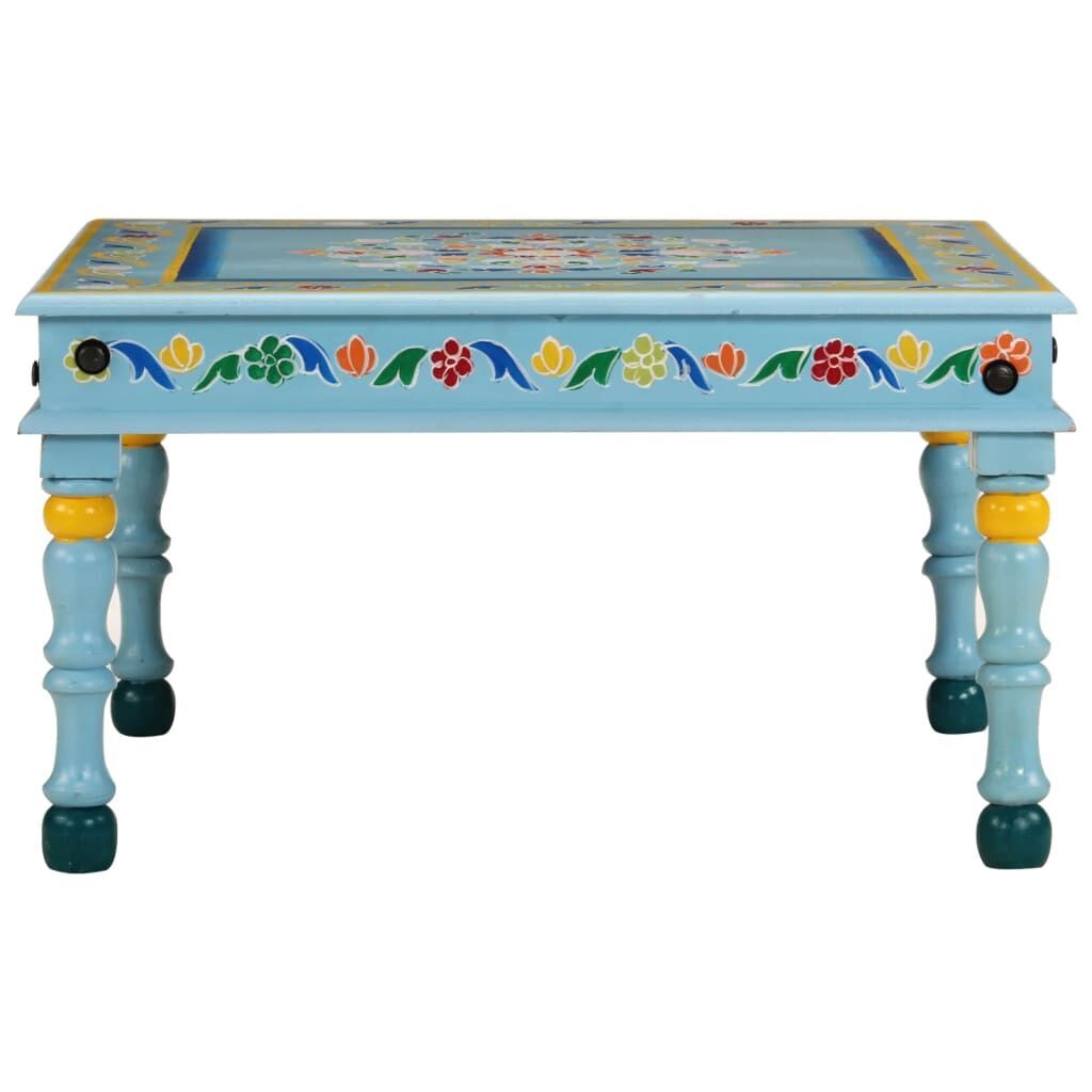 Coffee Table Turquoise Hand Painted Solid Wood Mango Coffee Table Turquoise Hand Painted Solid Wood Mango