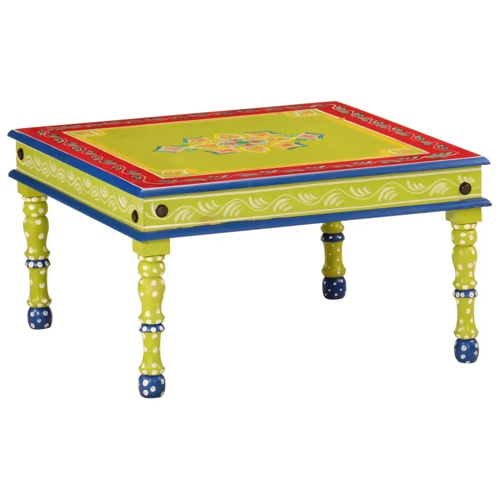 Coffee Table Green Hand Painted Solid Wood Mango Coffee Table Green Hand Painted Solid Wood Mango