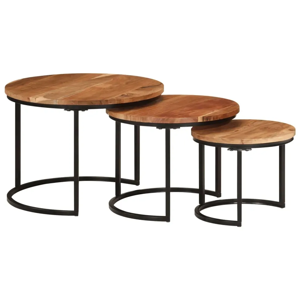 Nesting Tables 3 pcs Solid Wood Acacia Nesting Tables 3 pcs Solid Wood Acacia