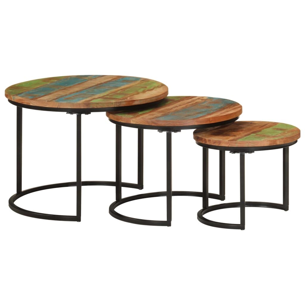Nesting Tables 3 pcs Solid Wood Reclaimed Nesting Tables 3 pcs Solid Wood Reclaimed