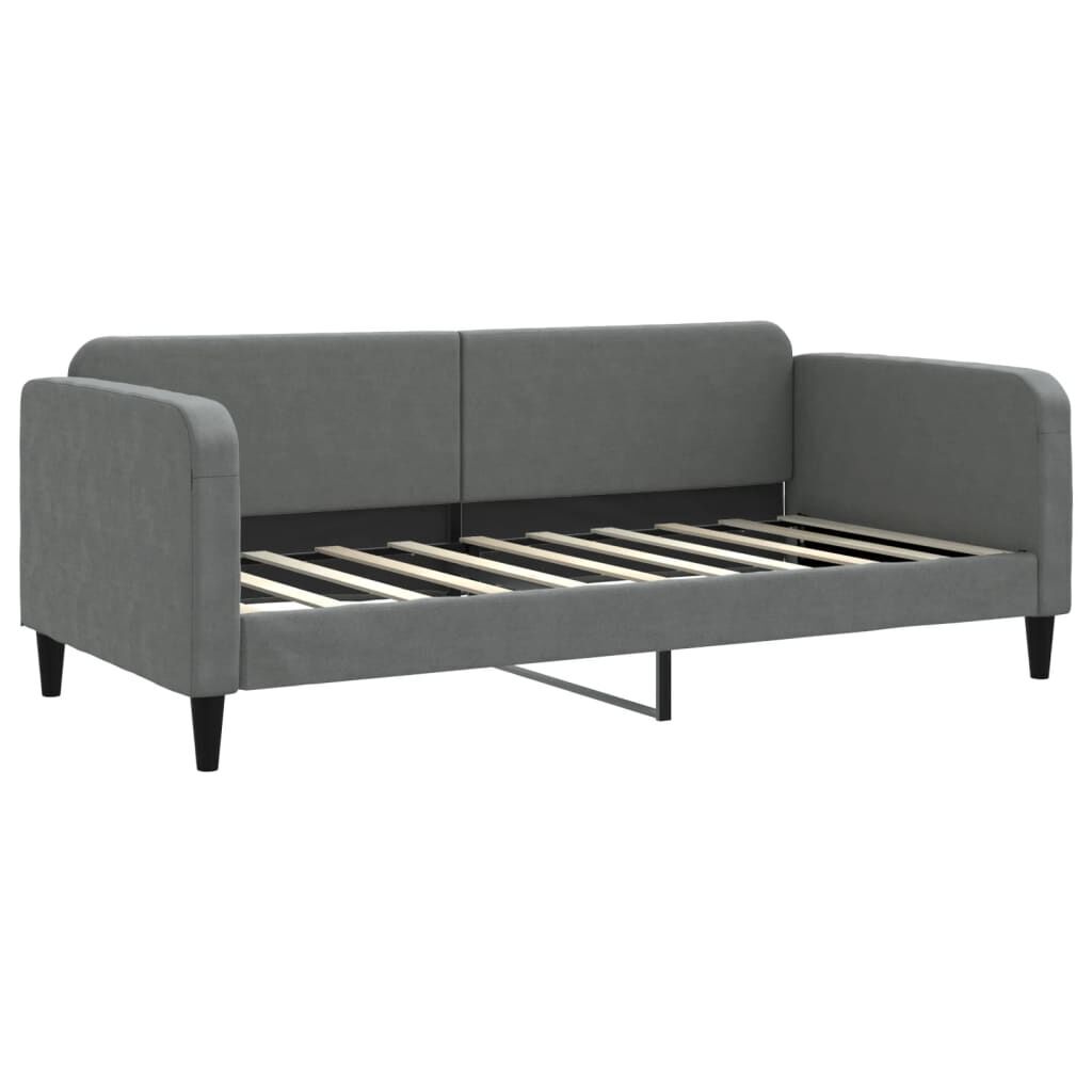 Day Bed without Mattress Dark Grey 90x190 cm Fabric Day Bed without Mattress Dark Grey 90x190 cm Fabric