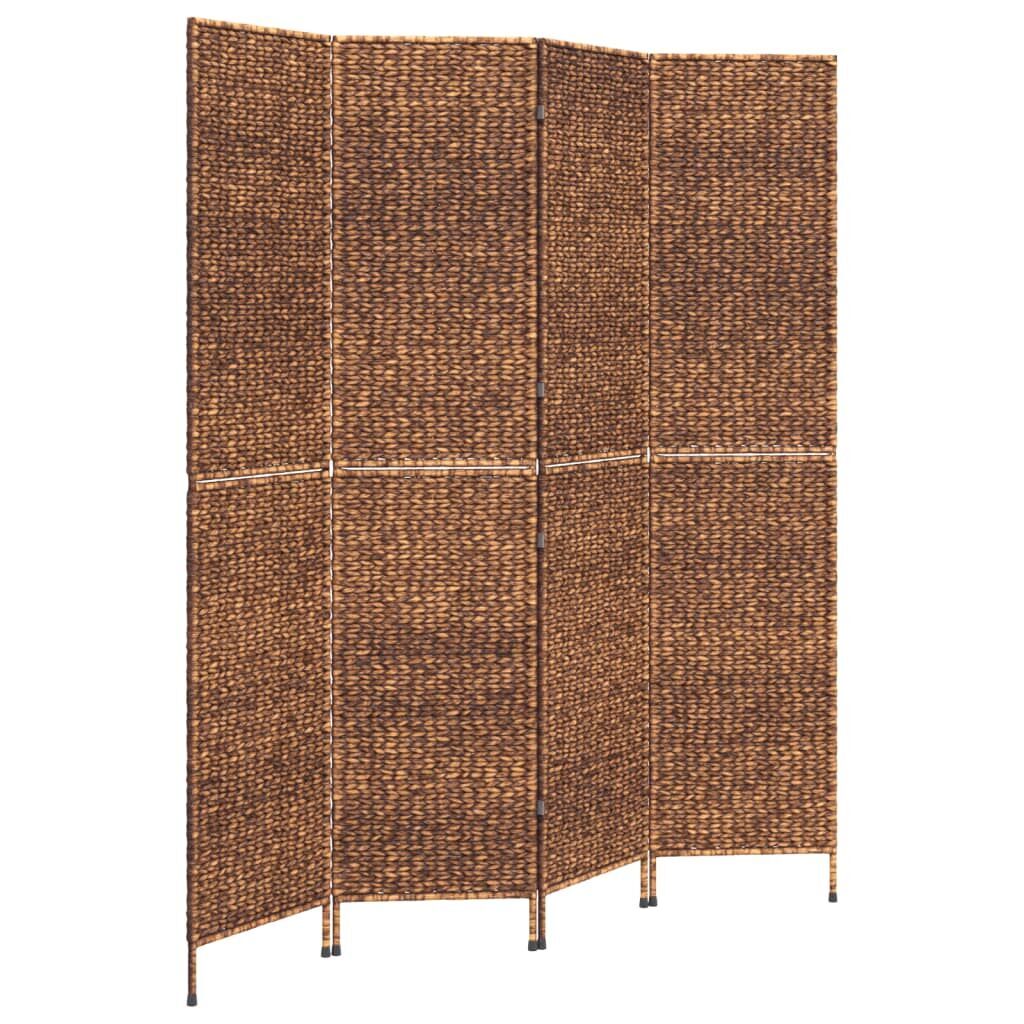 Room Divider 4-Panel Brown 163x180 cm Water Hyacinth Room Divider 4-Panel Brown 163x180 cm Water Hyacinth