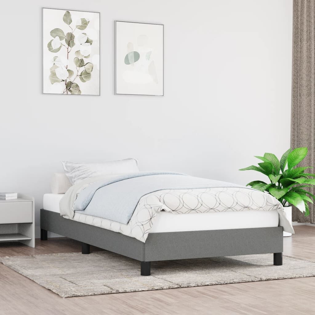 Bed Frame without Mattress Dark Grey King Single Fabric Bed Frame without Mattress Dark Grey King Single Fabric