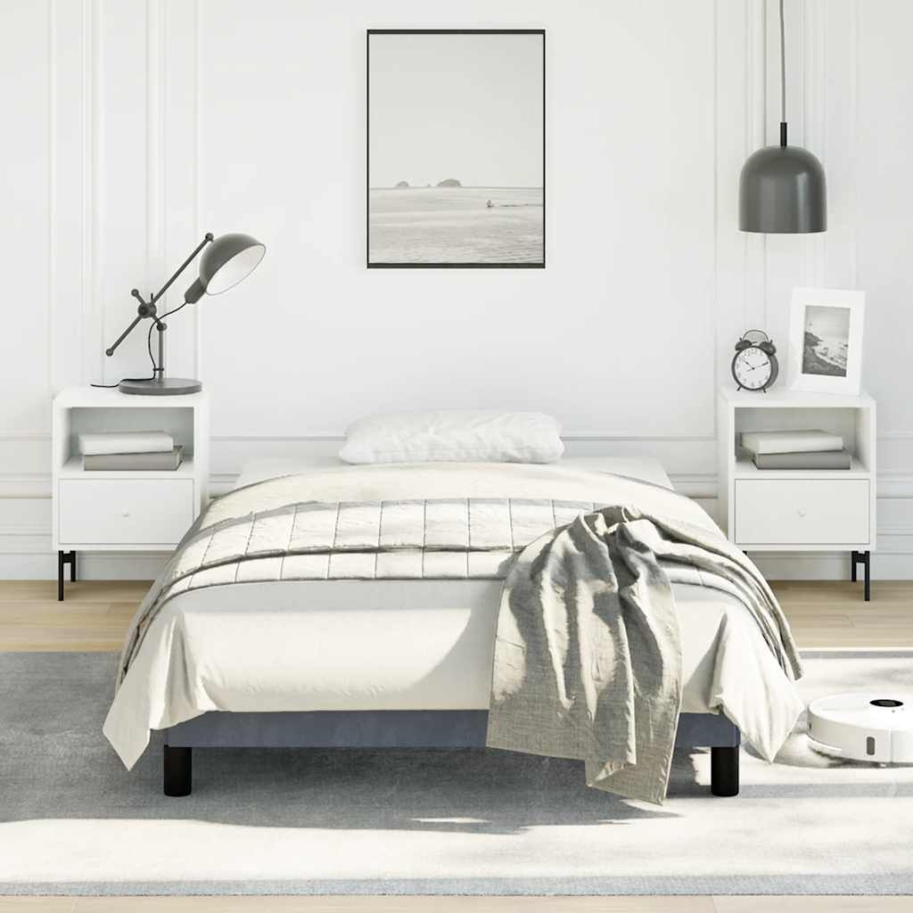 Bed Frame without Mattress Dark Grey King Single Velvet Bed Frame without Mattress Dark Grey King Single Velvet