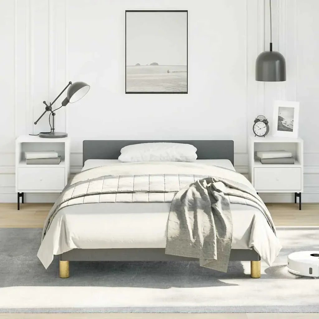 Bed Frame without Mattress Dark Grey King Single Size Fabric Bed Frame without Mattress Dark Grey King Single Size Fabric