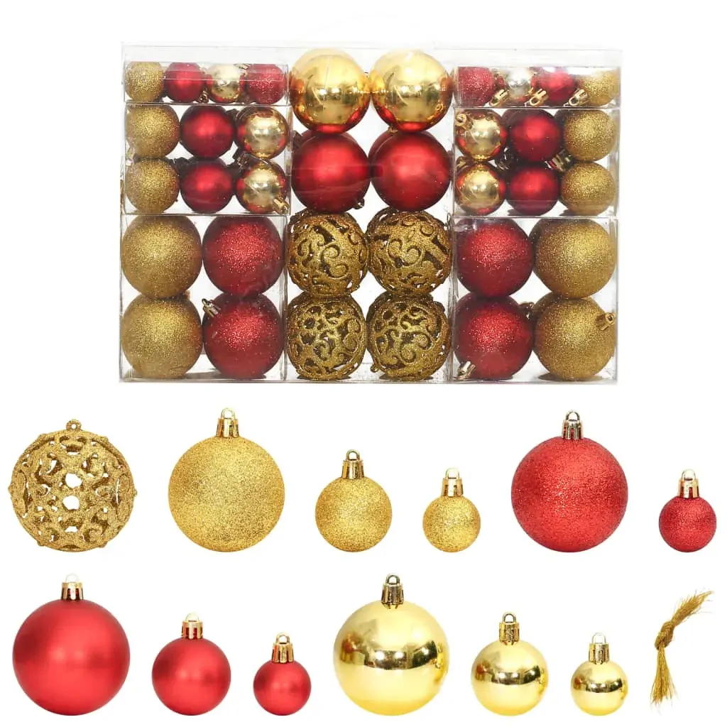 Christmas Baubles 100 pcs Gold and Wine Red 3 / 4 / 6 cm Christmas Baubles 100 pcs Gold and Wine Red 3 / 4 / 6 cm