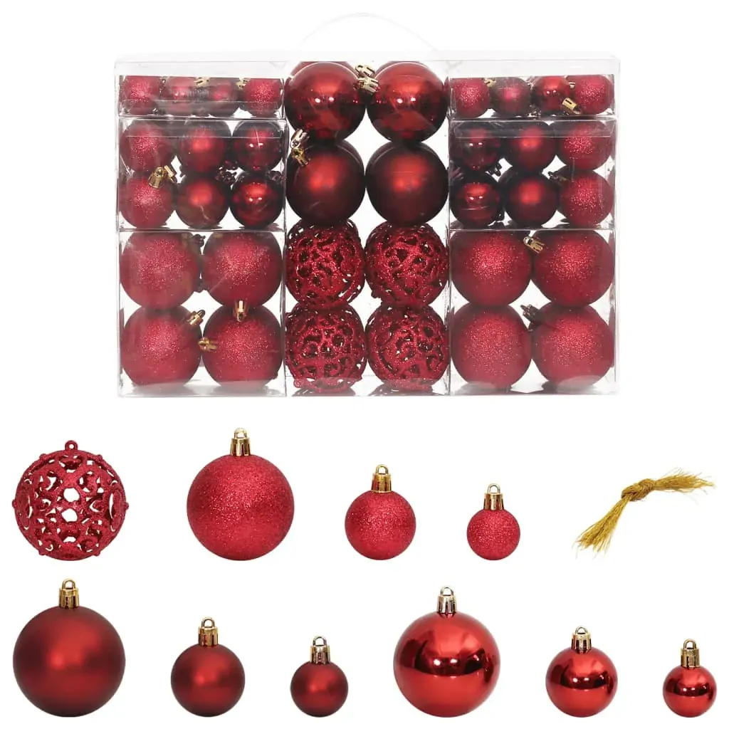Christmas Baubles 100 pcs Wine Red 3 / 4 / 6 cm Christmas Baubles 100 pcs Wine Red 3 / 4 / 6 cm