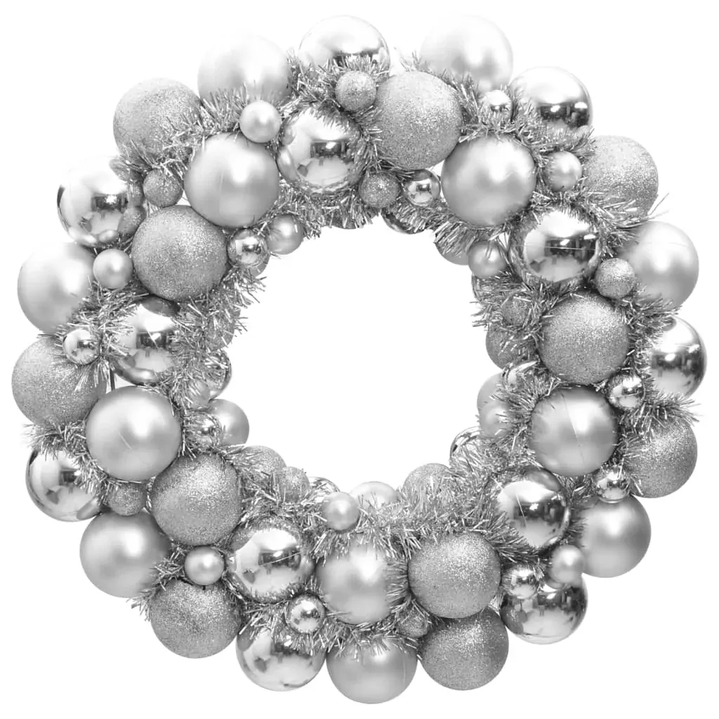 Christmas Wreath Silver 45 cm Polystyrene Christmas Wreath Silver 45 cm Polystyrene