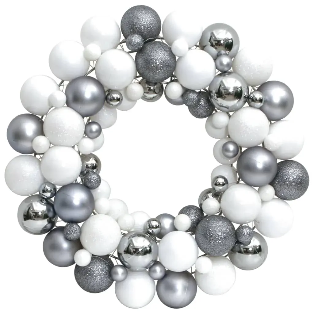 Christmas Wreath White and Grey 45 cm Polystyrene Christmas Wreath White and Grey 45 cm Polystyrene