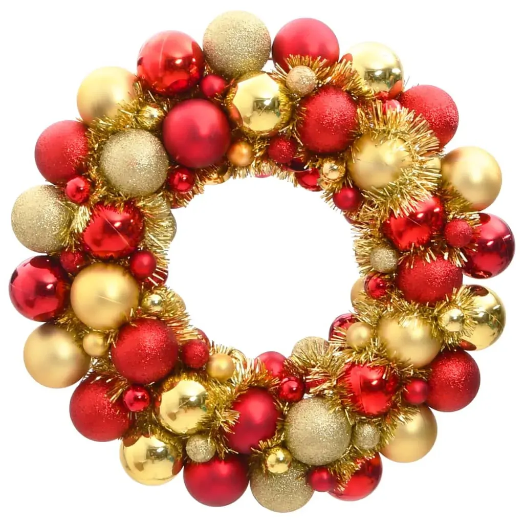 Christmas Wreath Red and Gold 45 cm Polystyrene Christmas Wreath Red and Gold 45 cm Polystyrene