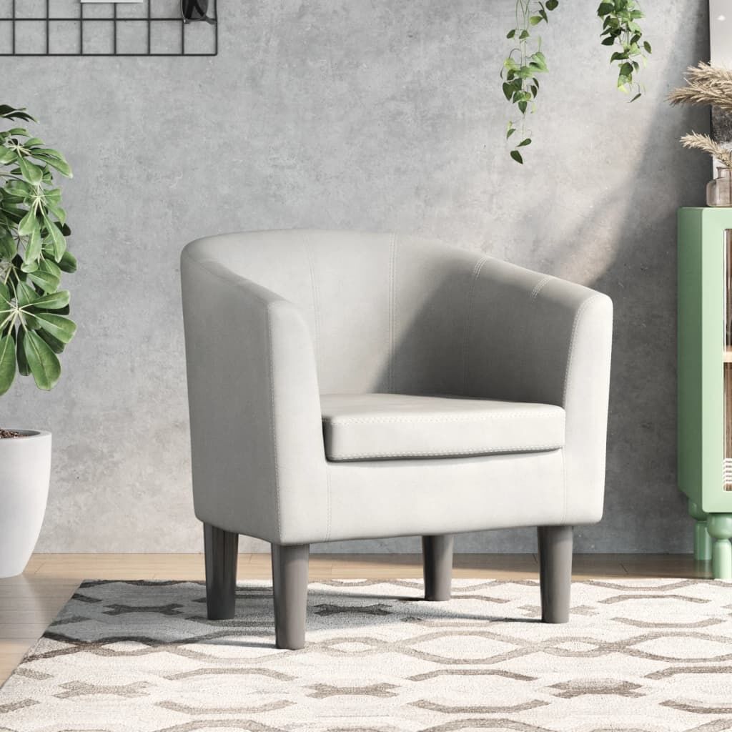 Tub Chair White Faux Leather Tub Chair White Faux Leather