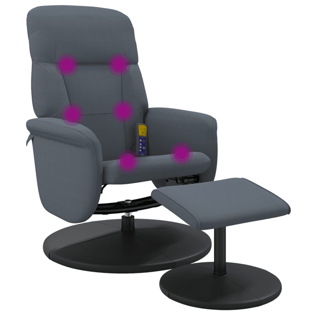 Massage Recliner Chair with Footstool Dark Grey Velvet Massage Recliner Chair with Footstool Dark Grey Velvet