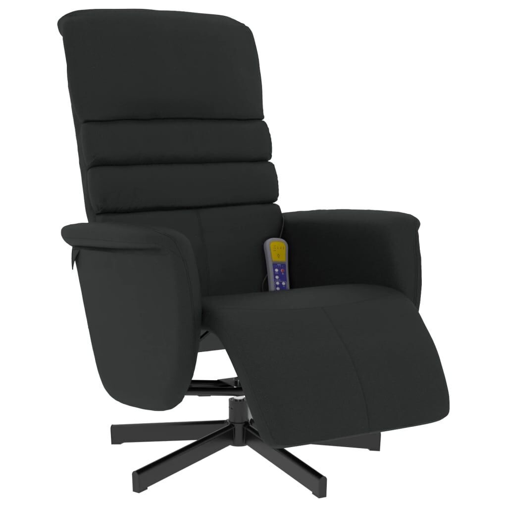 Massage Recliner Chair with Footrest Black Faux Leather Massage Recliner Chair with Footrest Black Faux Leather