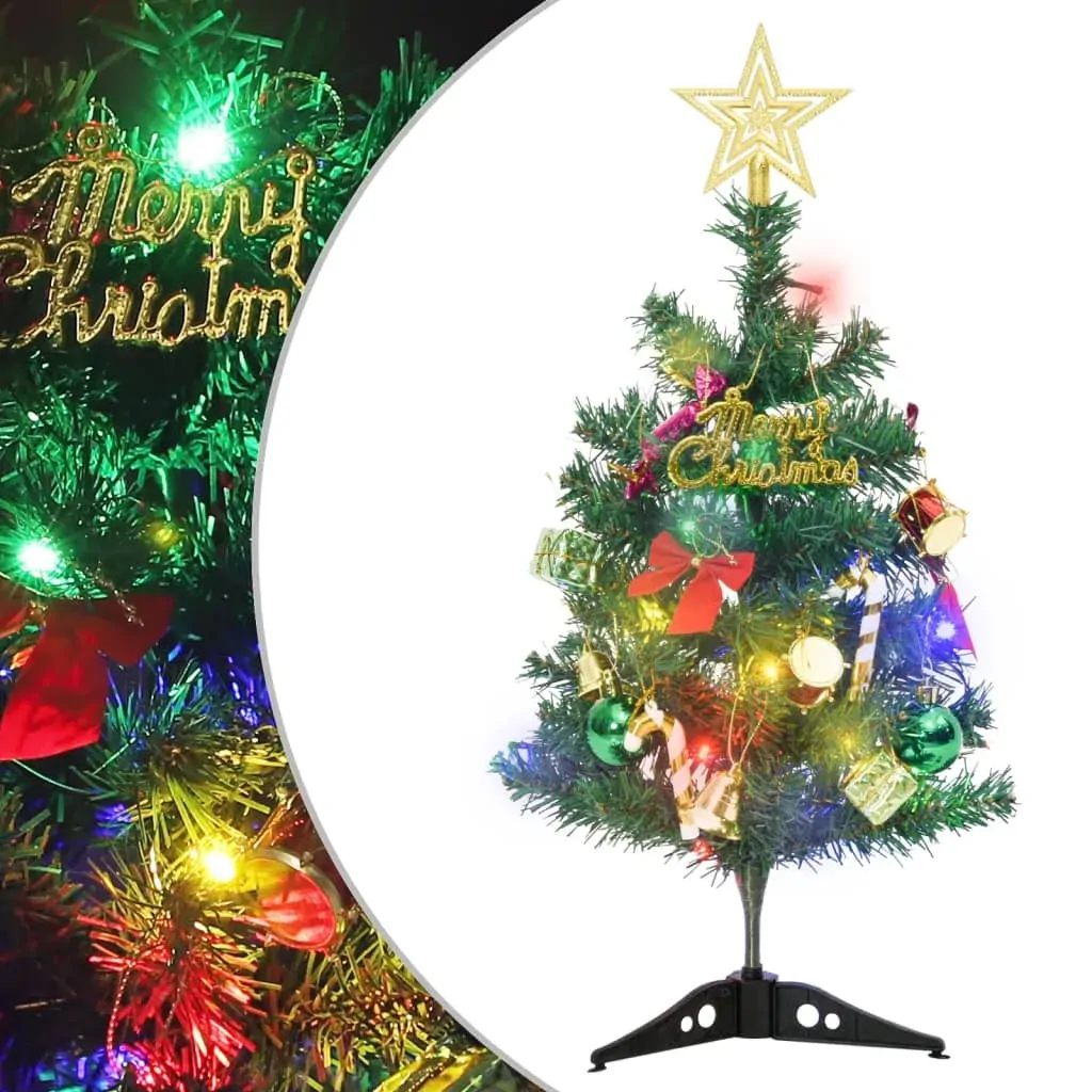 Mini Artificial Pre-lit Christmas Tree with 20 LEDs Green 45 cm Mini Artificial Pre-lit Christmas Tree with 20 LEDs Green 45 cm