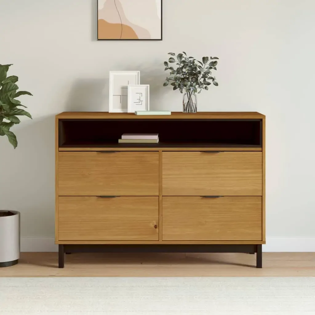 Drawer Cabinet FLAM 110x40x80 cm Solid Wood Pine Drawer Cabinet FLAM 110x40x80 cm Solid Wood Pine