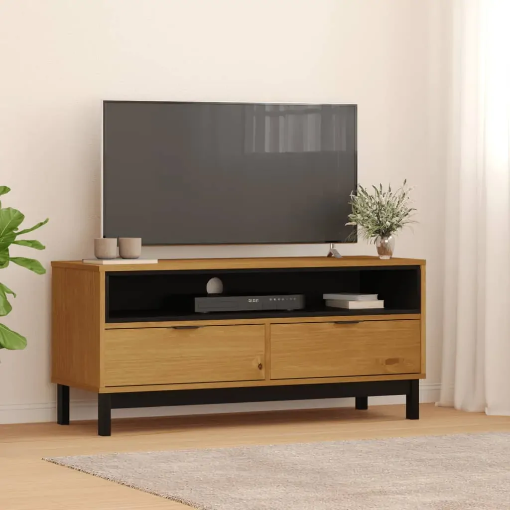 TV Cabinet FLAM 110x40x50 cm Solid Wood Pine TV Cabinet FLAM 110x40x50 cm Solid Wood Pine