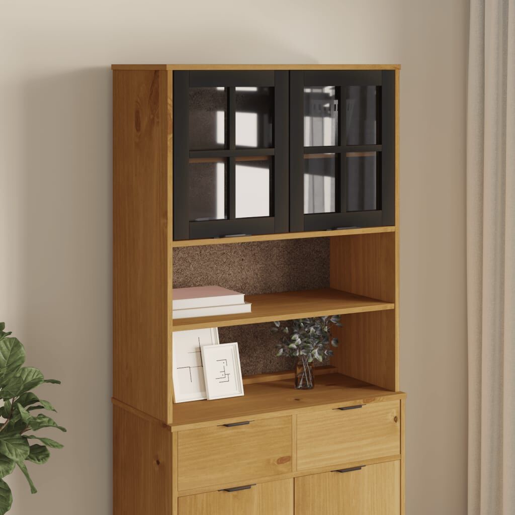 Top for Highboard with Glass Doors FLAM Solid Wood Pine Top for Highboard with Glass Doors FLAM Solid Wood Pine