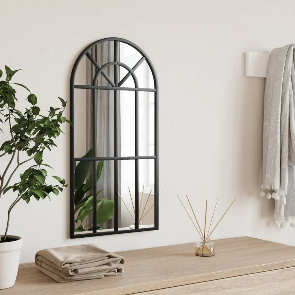 Wall Mirror Black 30x60 cm Arch Iron Wall Mirror Black 30x60 cm Arch Iron