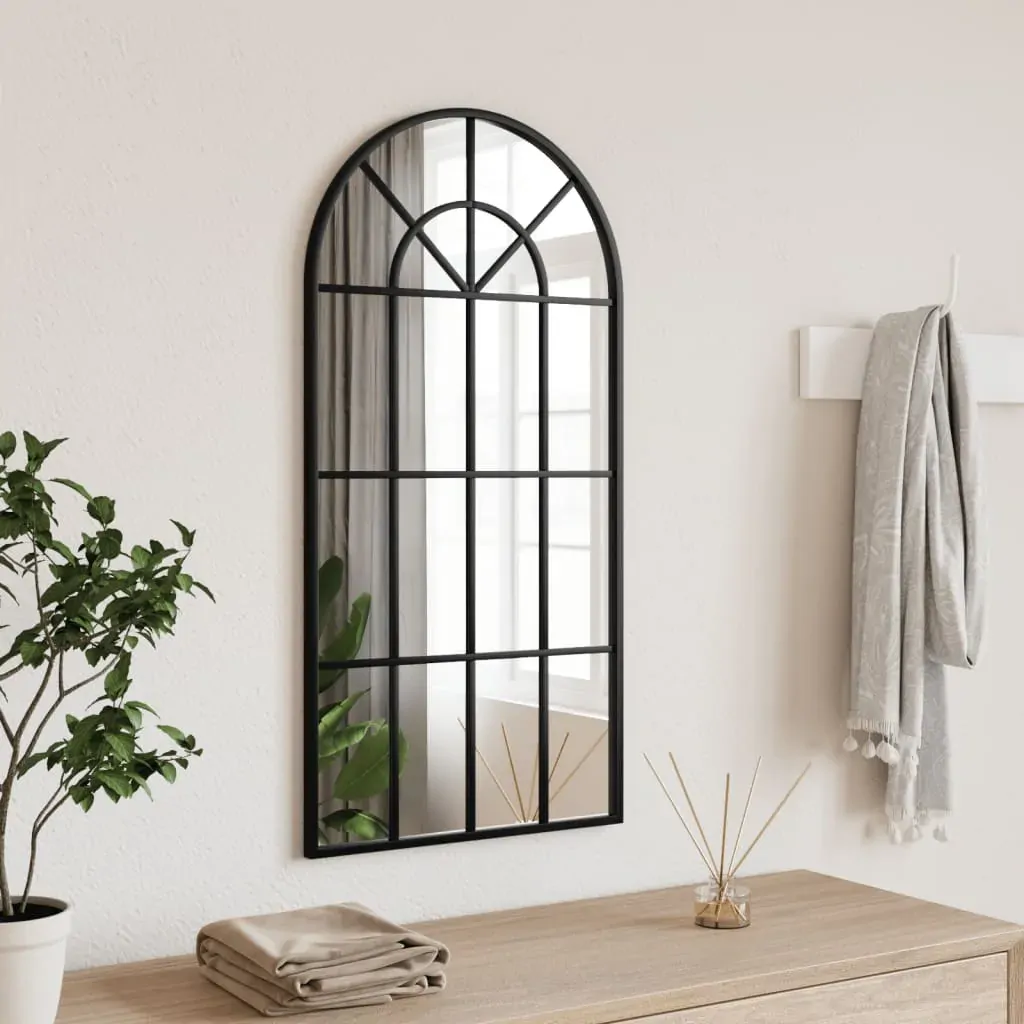 Wall Mirror Black 40x80 cm Arch Iron Wall Mirror Black 40x80 cm Arch Iron