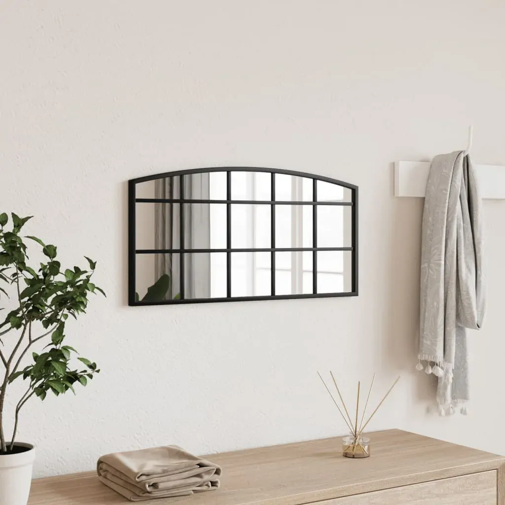 Wall Mirror Black 60x30 cm Arch Iron Wall Mirror Black 60x30 cm Arch Iron