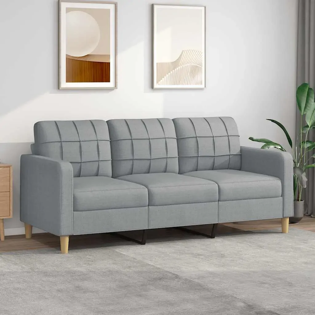 3-Seater Sofa Light Grey 180 cm Fabric 3-Seater Sofa Light Grey 180 cm Fabric