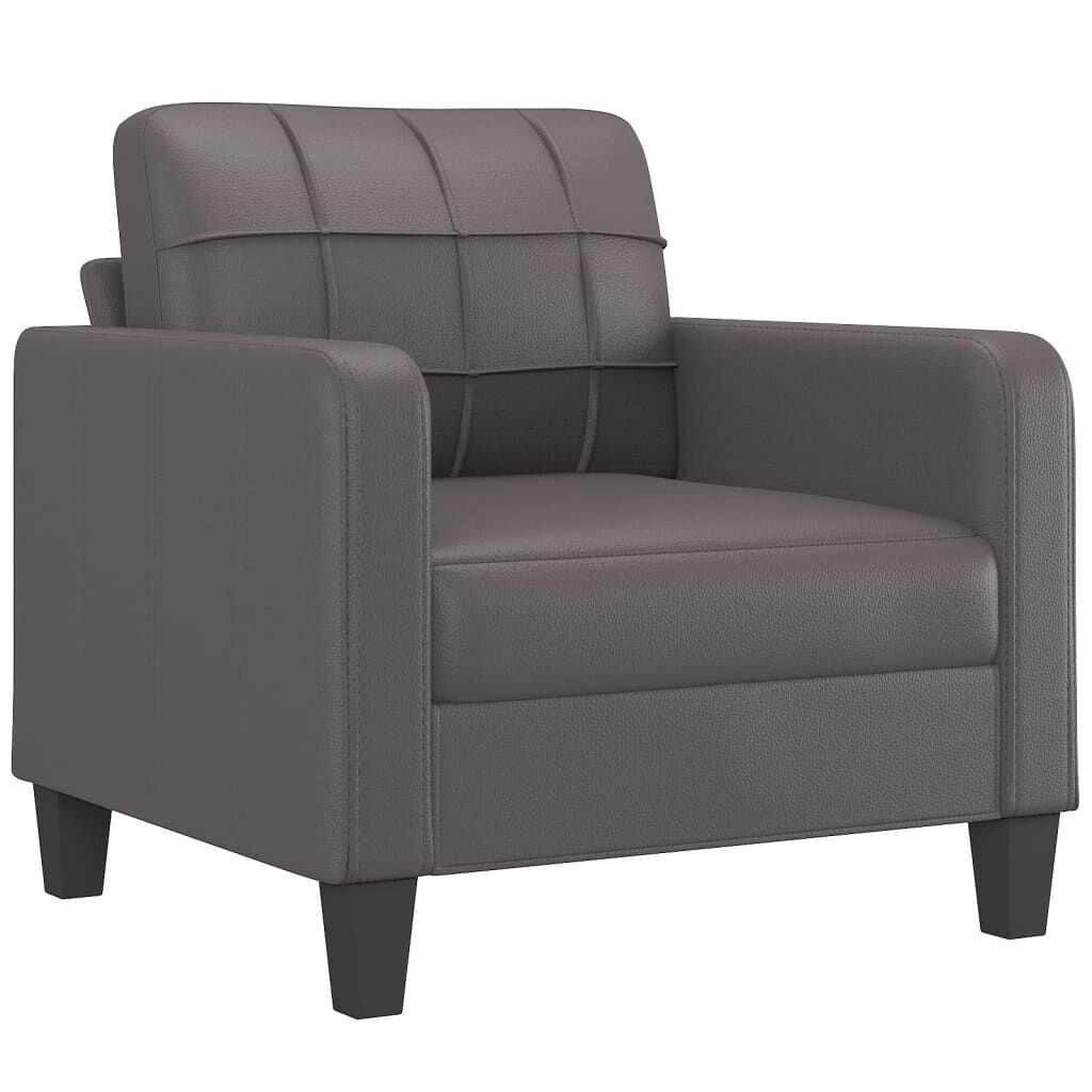 Sofa Chair Grey 60 cm Faux Leather Sofa Chair Grey 60 cm Faux Leather