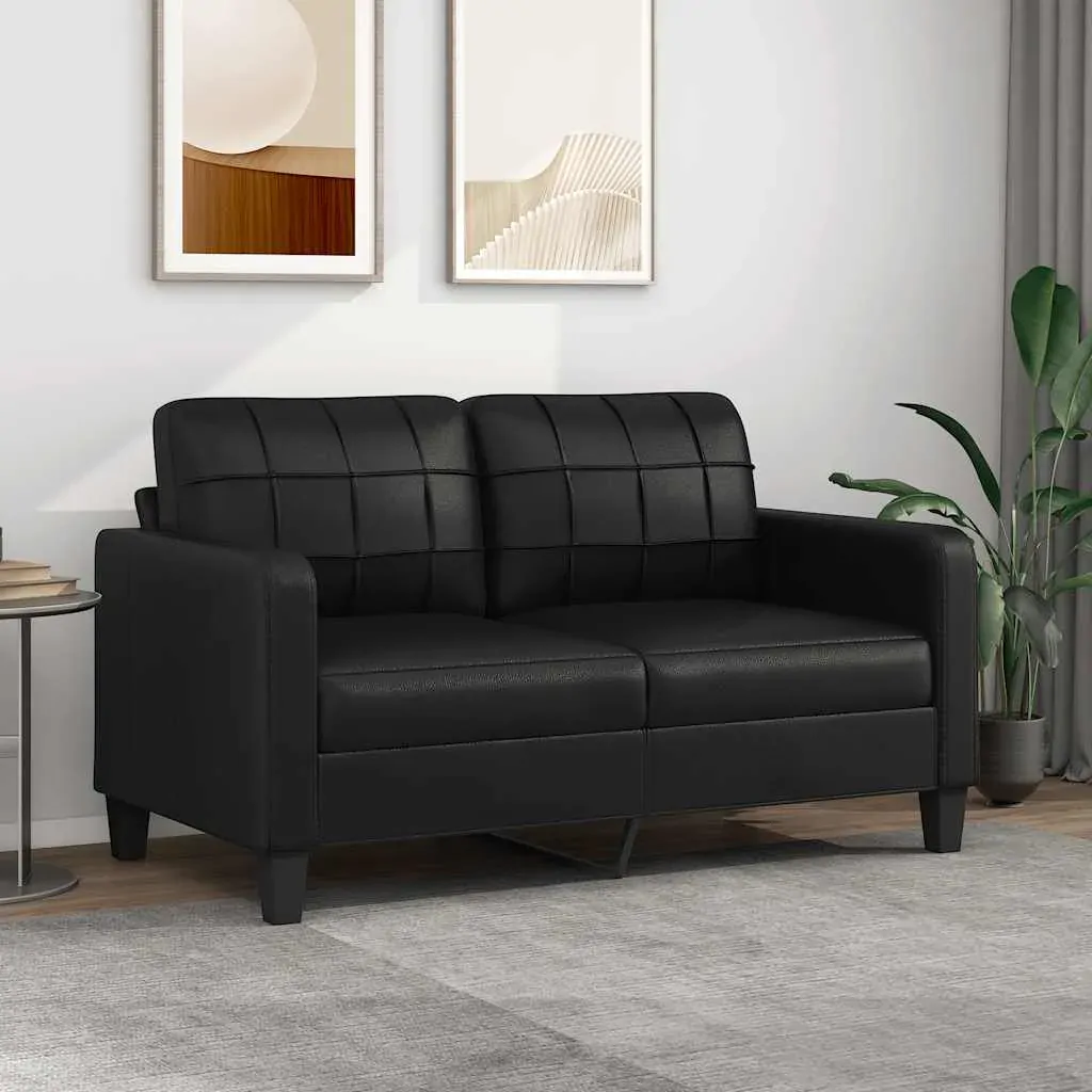 2-Seater Sofa Black 140 cm Faux Leather 2-Seater Sofa Black 140 cm Faux Leather