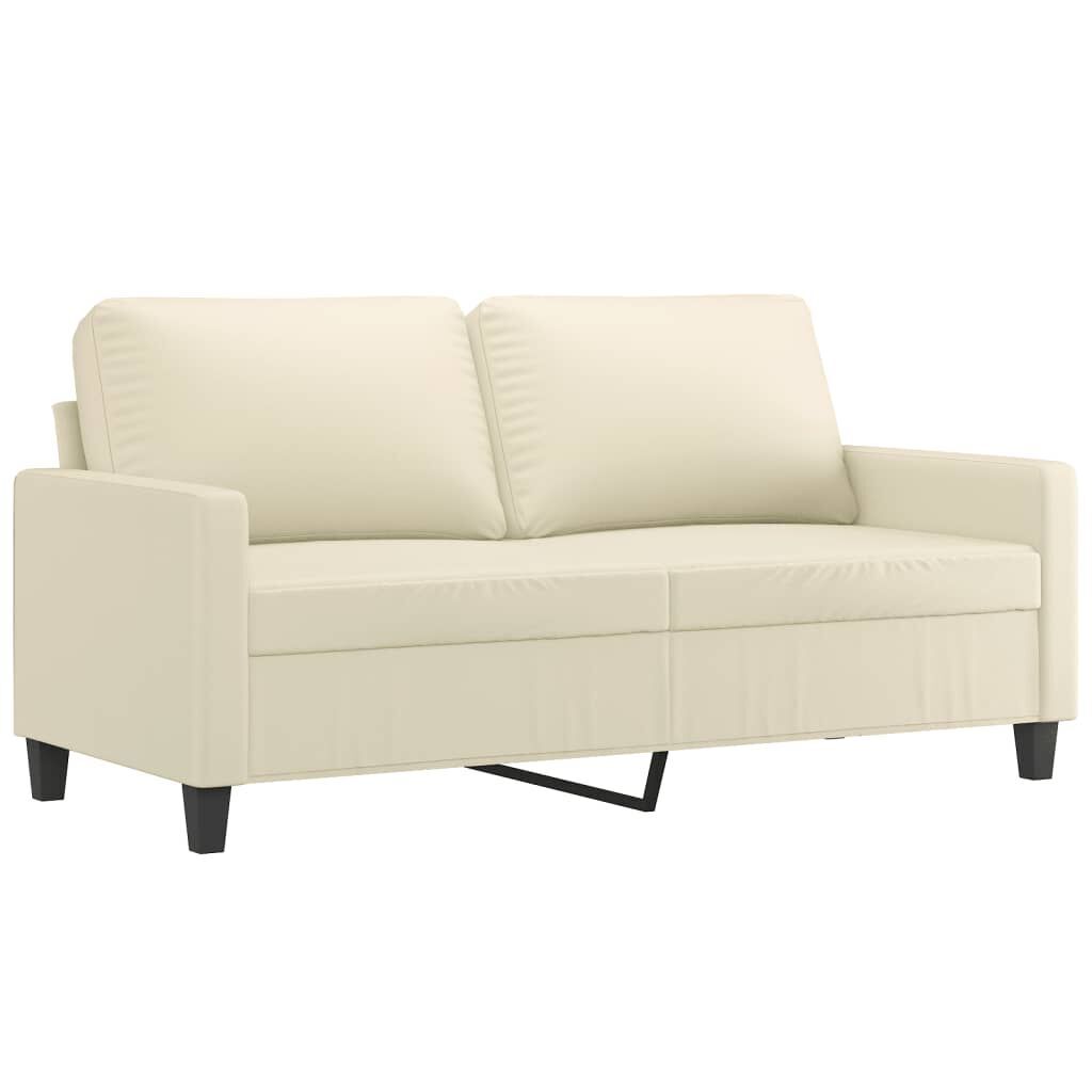 2-Seater Sofa Cream 140 cm Faux Leather 2-Seater Sofa Cream 140 cm Faux Leather