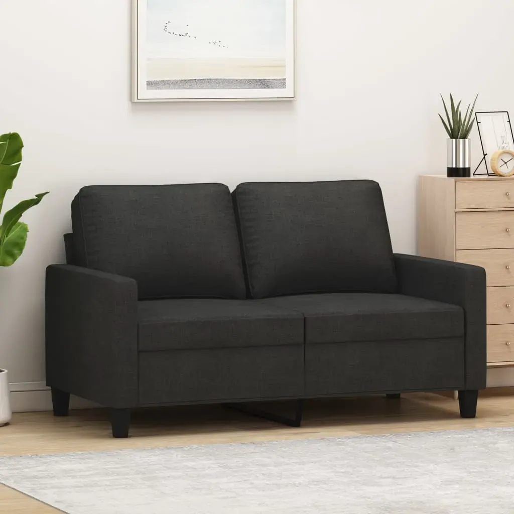 2-Seater Sofa Black 120 cm Fabric 2-Seater Sofa Black 120 cm Fabric