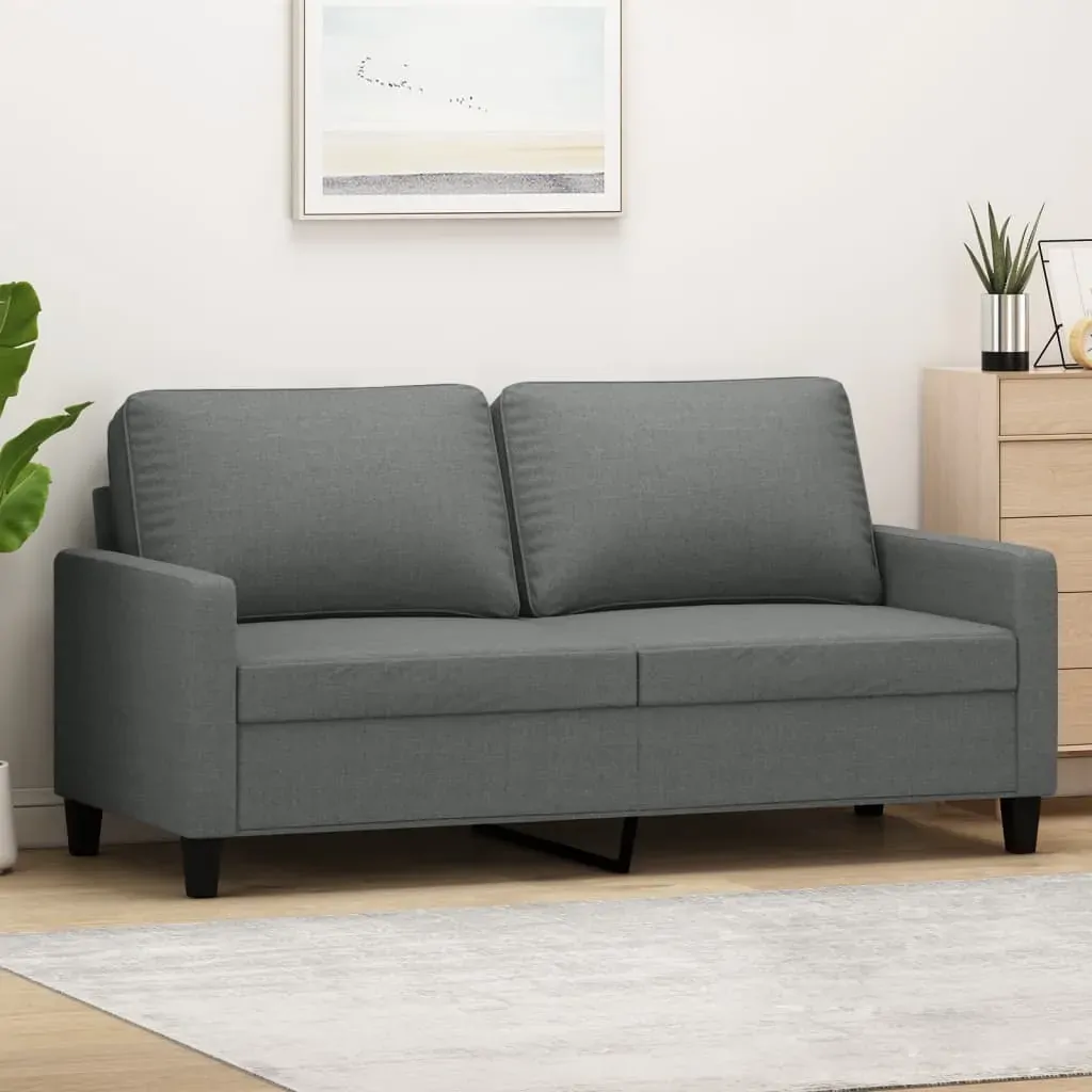 2-Seater Sofa Dark Grey 140 cm Fabric 2-Seater Sofa Dark Grey 140 cm Fabric