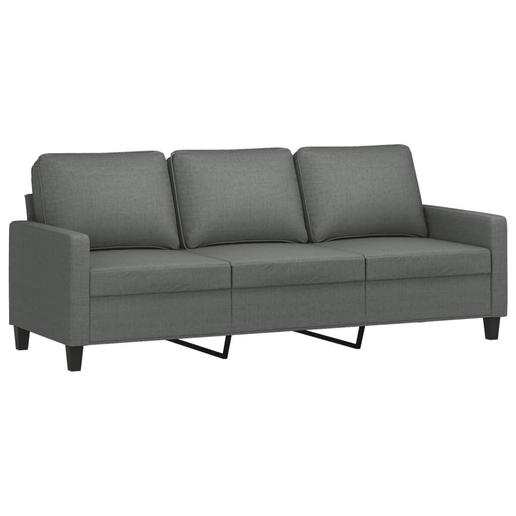3-Seater Sofa Dark Grey 180 cm Fabric 3-Seater Sofa Dark Grey 180 cm Fabric
