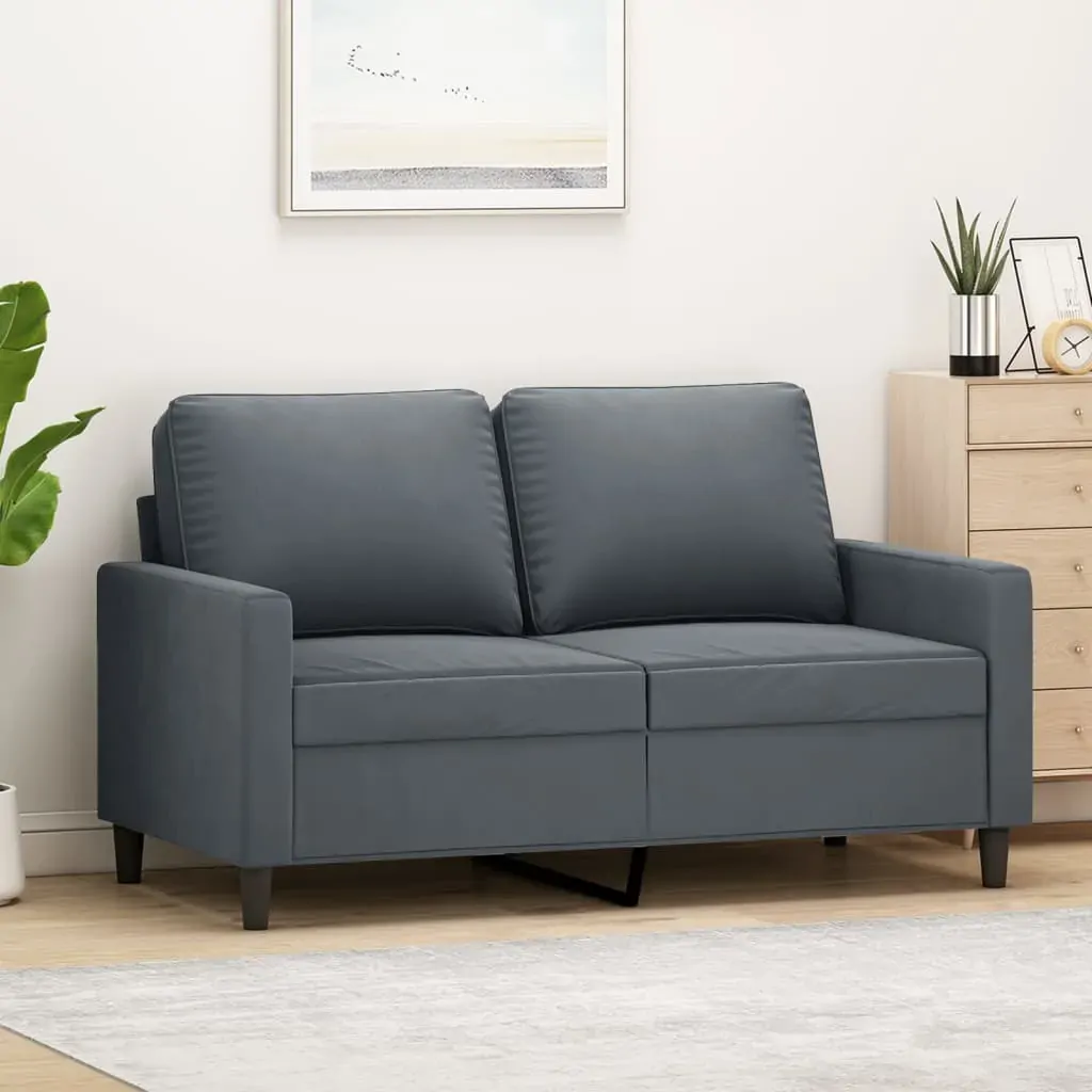 2-Seater Sofa Dark Grey 120 cm Velvet 2-Seater Sofa Dark Grey 120 cm Velvet