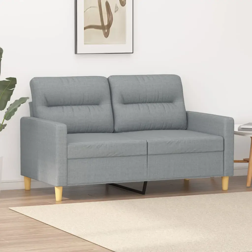 2-Seater Sofa Light Grey 120 cm Fabric 2-Seater Sofa Light Grey 120 cm Fabric