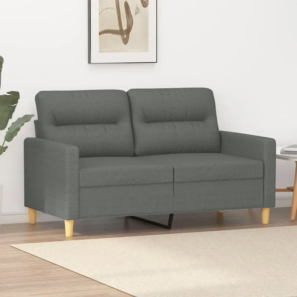 2-Seater Sofa Dark Grey 120 cm Fabric 2-Seater Sofa Dark Grey 120 cm Fabric
