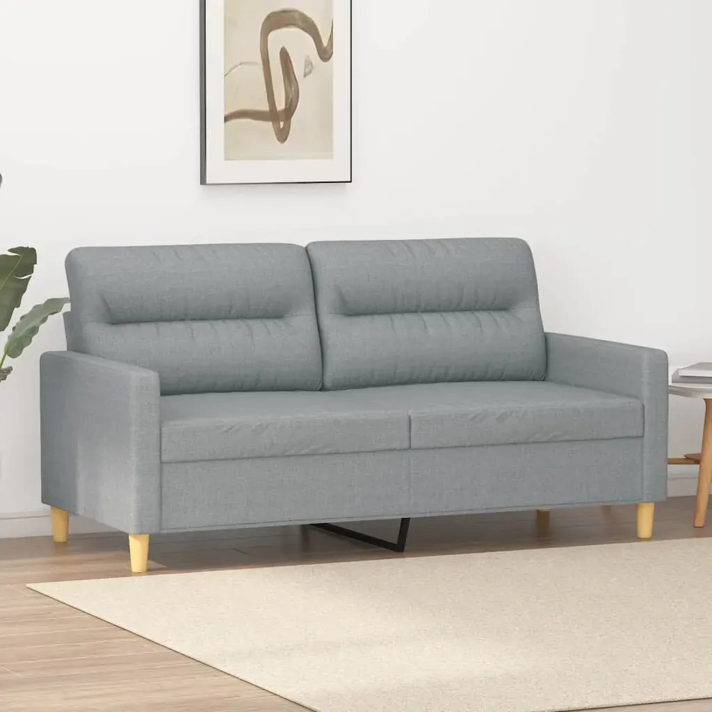 2-Seater Sofa Light Grey 140 cm Fabric 2-Seater Sofa Light Grey 140 cm Fabric
