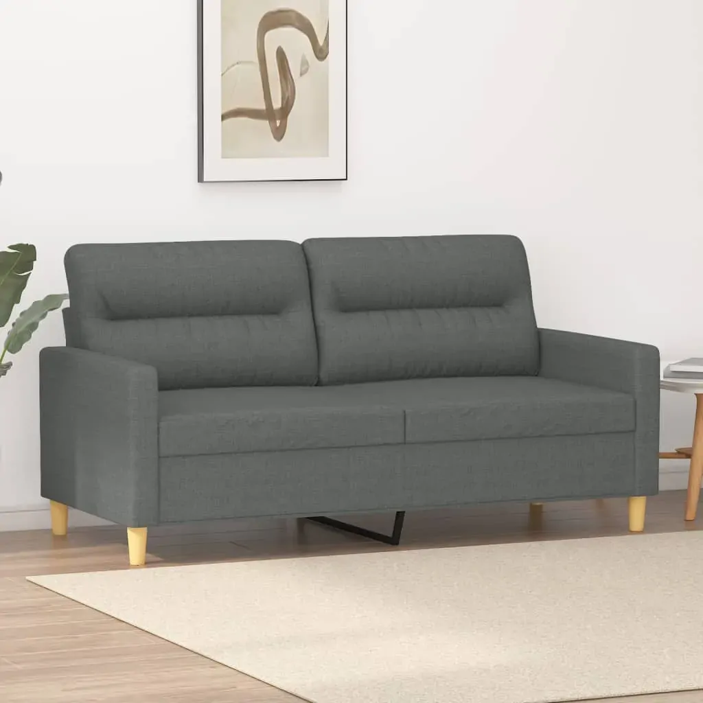 2-Seater Sofa Dark Grey 140 cm Fabric 2-Seater Sofa Dark Grey 140 cm Fabric