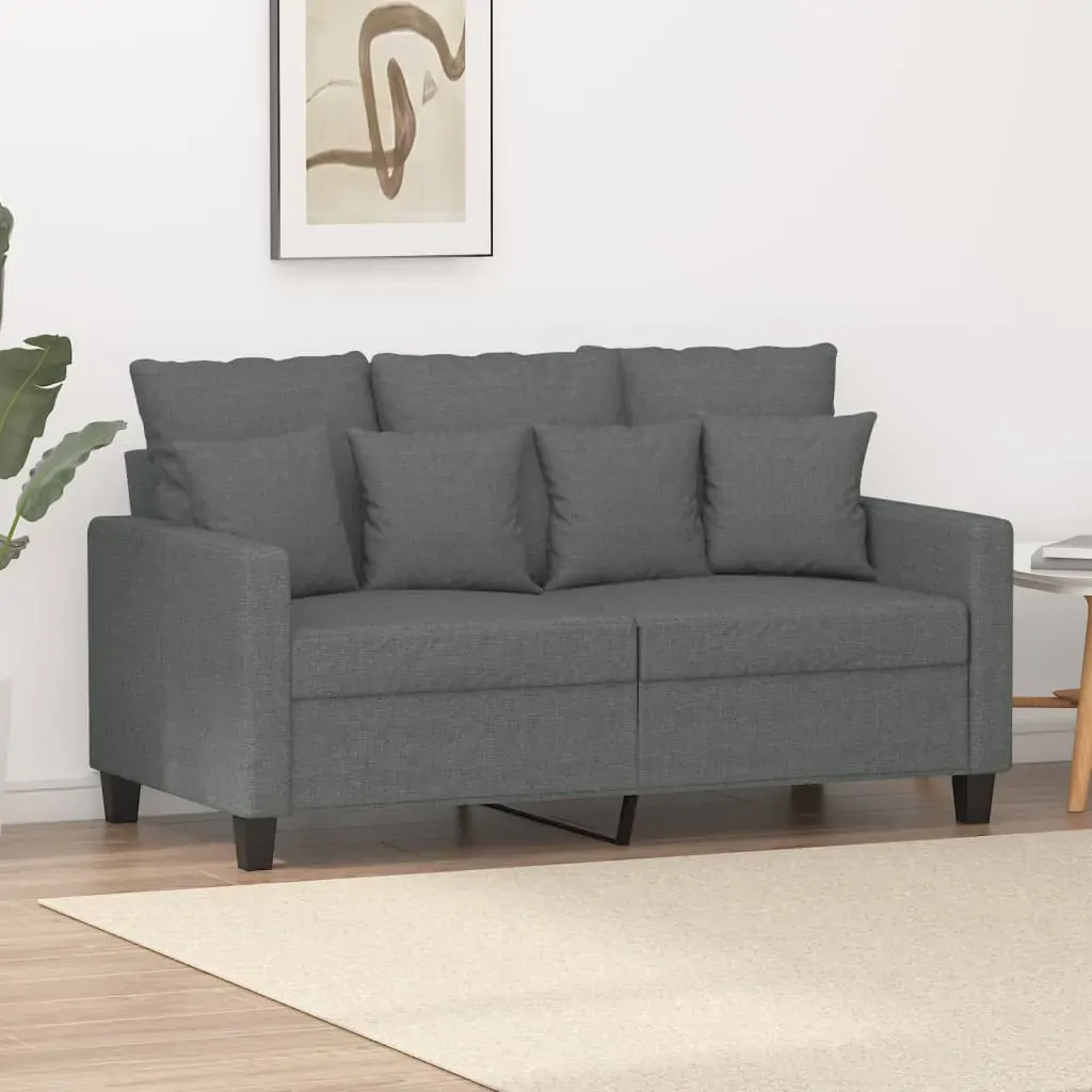 2-Seater Sofa Dark Grey 120 cm Fabric 2-Seater Sofa Dark Grey 120 cm Fabric
