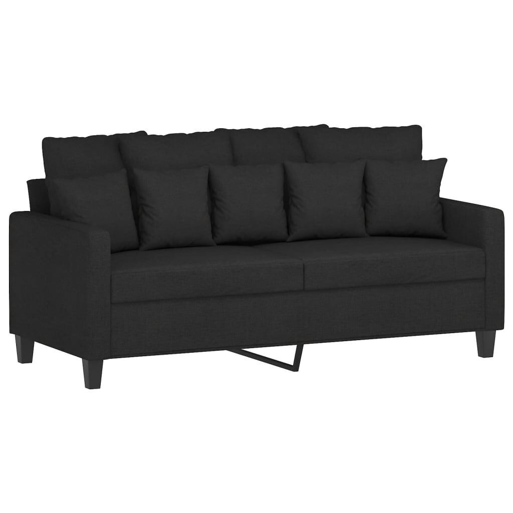 2-Seater Sofa Black 140 cm Fabric 2-Seater Sofa Black 140 cm Fabric