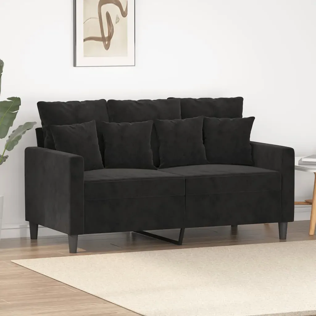 2-Seater Sofa Black 120 cm Velvet 2-Seater Sofa Black 120 cm Velvet