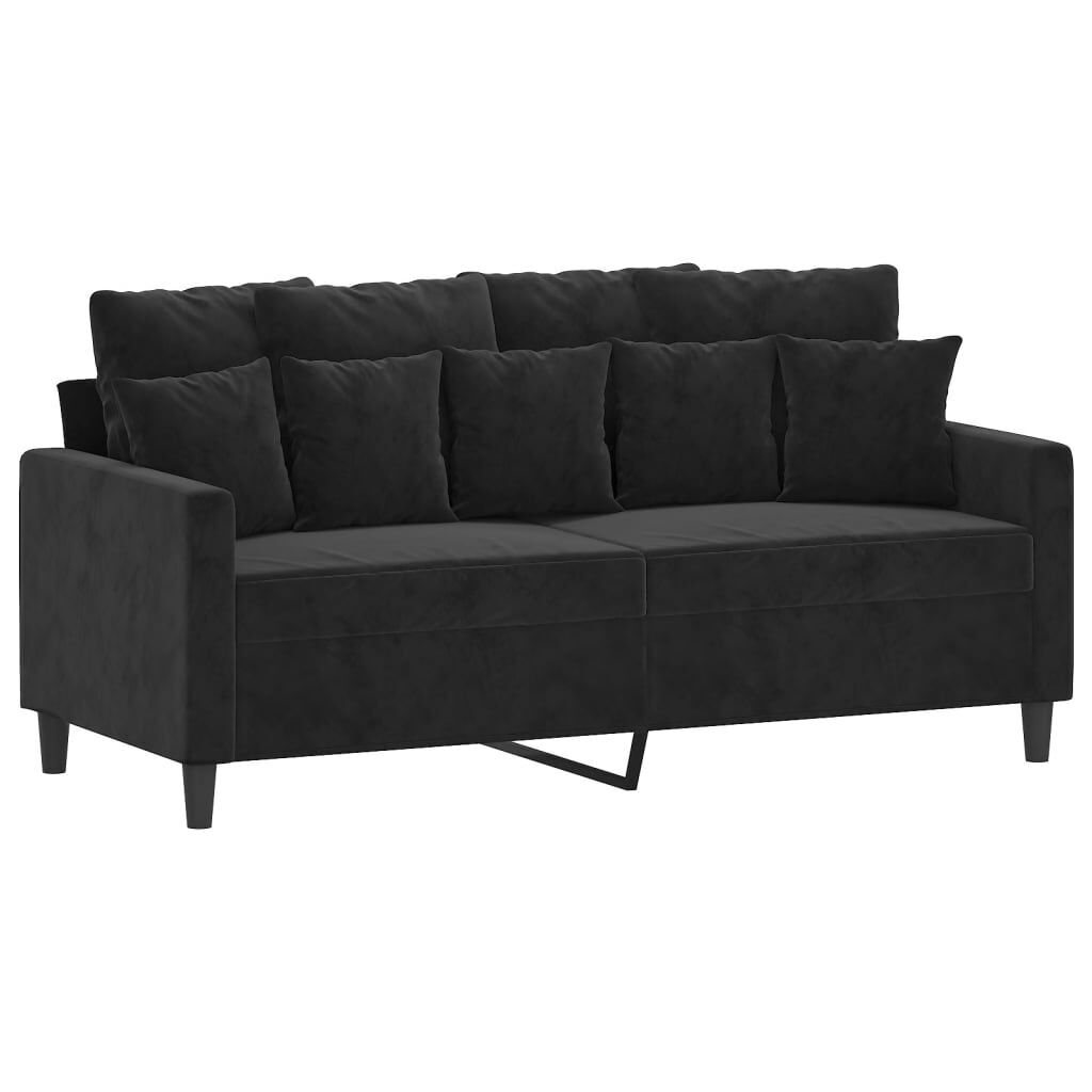 2-Seater Sofa Black 140 cm Velvet 2-Seater Sofa Black 140 cm Velvet