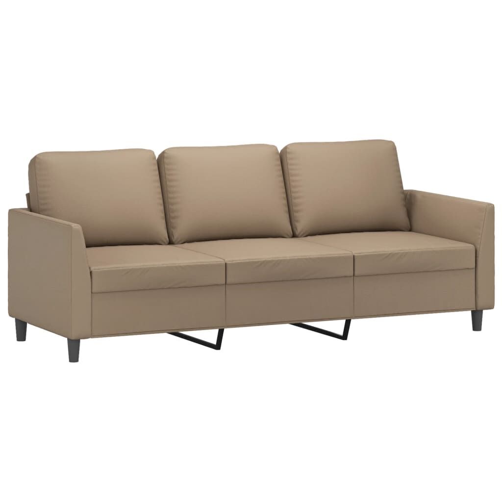 3-Seater Sofa Cappuccino 180 cm Faux Leather 3-Seater Sofa Cappuccino 180 cm Faux Leather