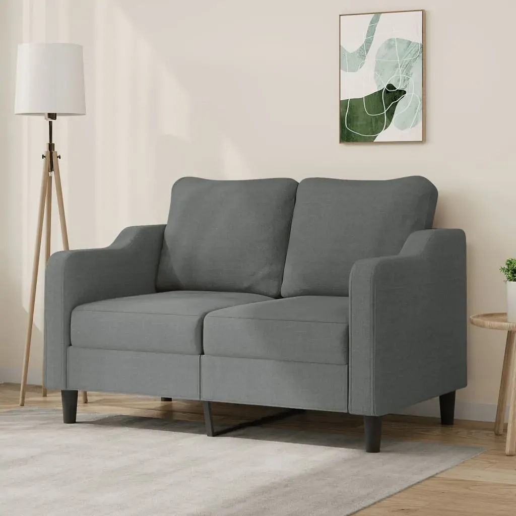 2-Seater Sofa Dark Grey 120 cm Fabric 2-Seater Sofa Dark Grey 120 cm Fabric